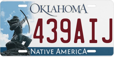OK license plate 439AIJ
