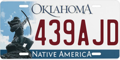 OK license plate 439AJD
