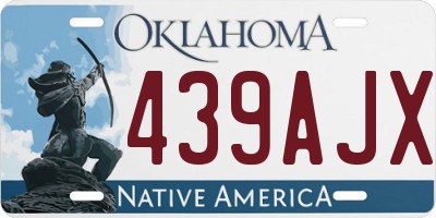 OK license plate 439AJX
