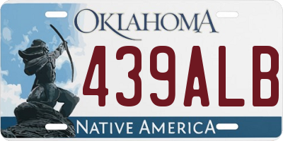 OK license plate 439ALB