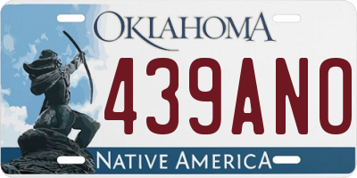 OK license plate 439ANO
