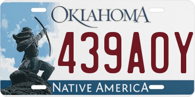 OK license plate 439AOY