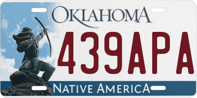 OK license plate 439APA