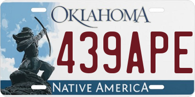 OK license plate 439APE