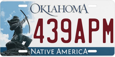 OK license plate 439APM