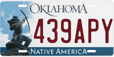 OK license plate 439APY