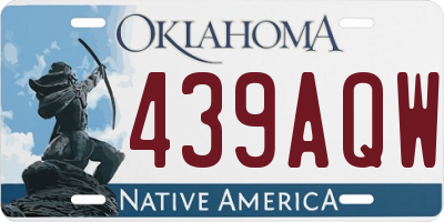 OK license plate 439AQW
