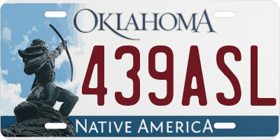 OK license plate 439ASL