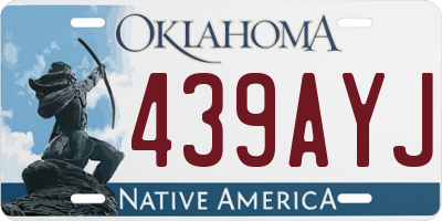OK license plate 439AYJ