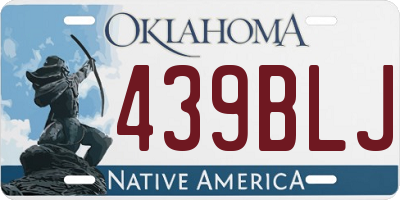 OK license plate 439BLJ