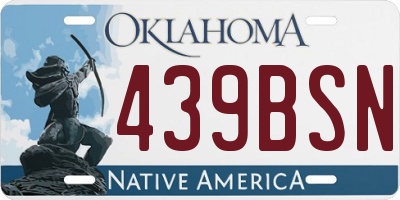OK license plate 439BSN