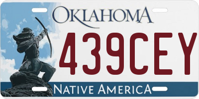 OK license plate 439CEY