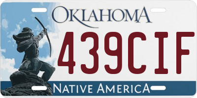 OK license plate 439CIF