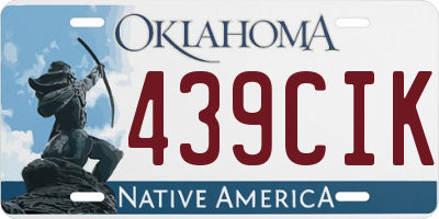OK license plate 439CIK