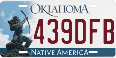 OK license plate 439DFB