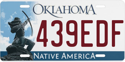 OK license plate 439EDF