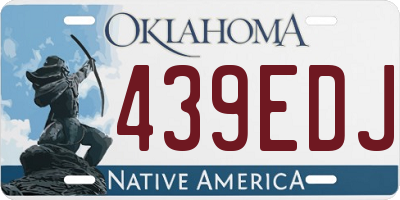 OK license plate 439EDJ