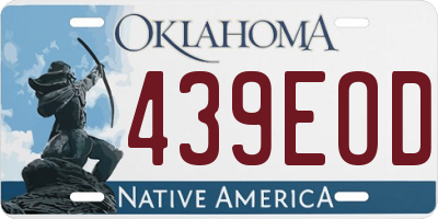 OK license plate 439EOD