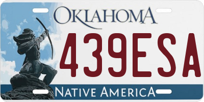 OK license plate 439ESA