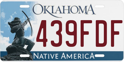 OK license plate 439FDF