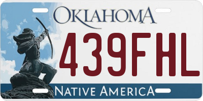 OK license plate 439FHL