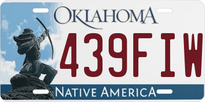 OK license plate 439FIW