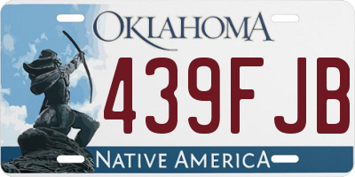 OK license plate 439FJB