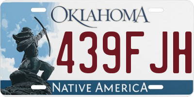 OK license plate 439FJH