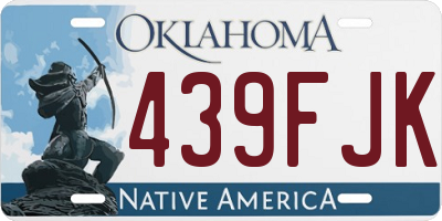 OK license plate 439FJK