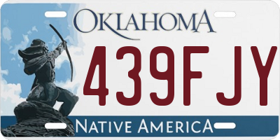 OK license plate 439FJY