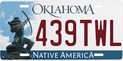 OK license plate 439TWL