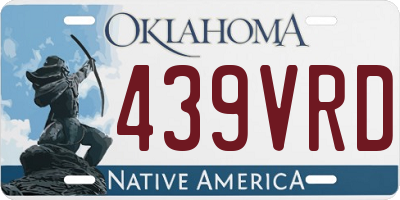 OK license plate 439VRD