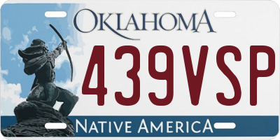 OK license plate 439VSP