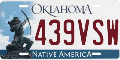 OK license plate 439VSW