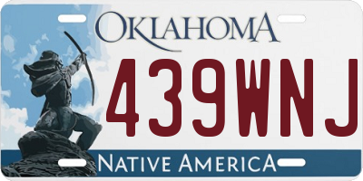 OK license plate 439WNJ