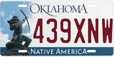 OK license plate 439XNW