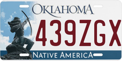 OK license plate 439ZGX