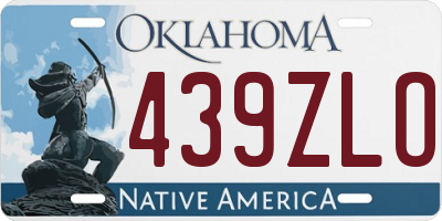 OK license plate 439ZLO