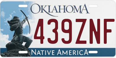OK license plate 439ZNF