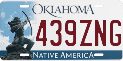 OK license plate 439ZNG