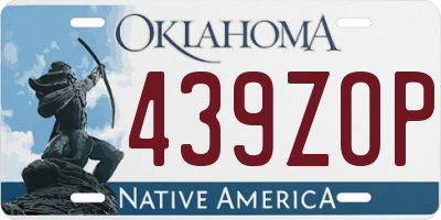 OK license plate 439ZOP
