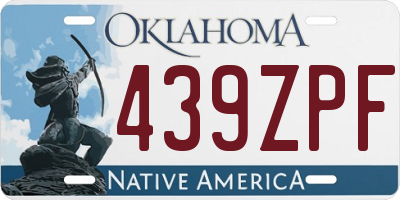 OK license plate 439ZPF