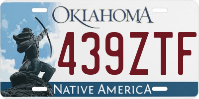 OK license plate 439ZTF
