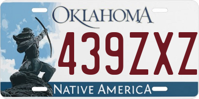 OK license plate 439ZXZ