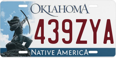 OK license plate 439ZYA