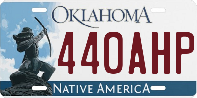 OK license plate 440AHP