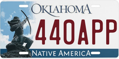 OK license plate 440APP