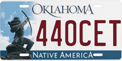 OK license plate 440CET