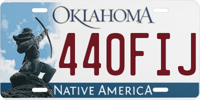 OK license plate 440FIJ