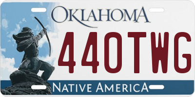 OK license plate 440TWG